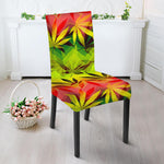 Hemp Leaf Reggae Pattern Print Dining Chair Slipcover