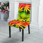 Hemp Leaf Reggae Pattern Print Dining Chair Slipcover