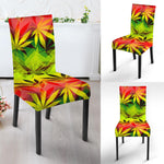 Hemp Leaf Reggae Pattern Print Dining Chair Slipcover