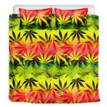 Hemp Leaf Reggae Pattern Print Duvet Cover Bedding Set