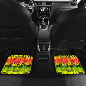 Hemp Leaf Reggae Pattern Print Front and Back Car Floor Mats