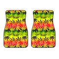 Hemp Leaf Reggae Pattern Print Front Car Floor Mats