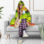 Hemp Leaf Reggae Pattern Print Hooded Blanket