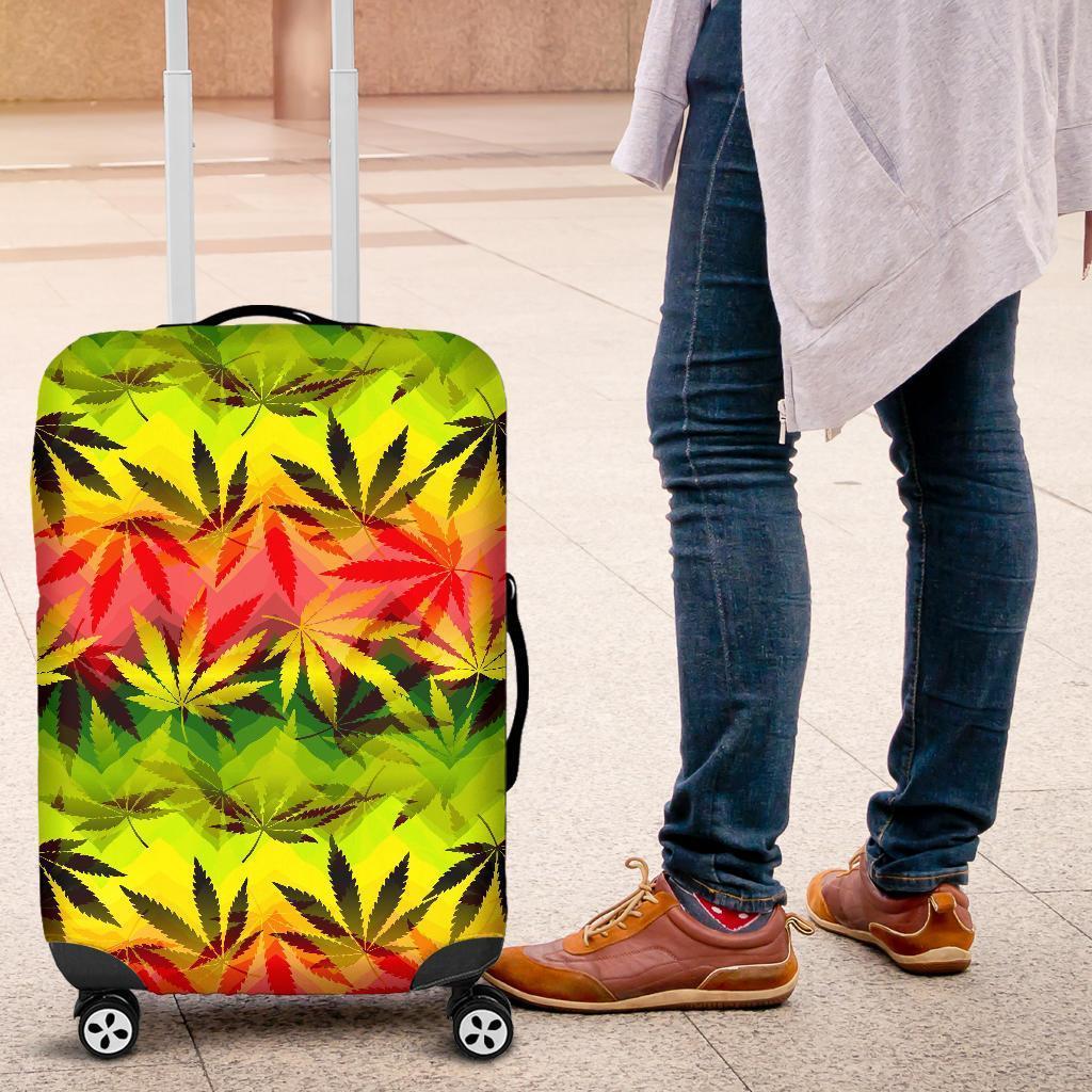 Hemp Leaf Reggae Pattern Print Luggage Cover GearFrost