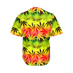 Hemp Leaf Reggae Pattern Print Men's Baseball Jersey