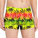 Hemp Leaf Reggae Pattern Print Men's Boxer Briefs