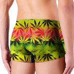Hemp Leaf Reggae Pattern Print Men's Boxer Briefs
