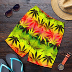 Hemp Leaf Reggae Pattern Print Men's Shorts