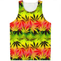 Hemp Leaf Reggae Pattern Print Men's Tank Top