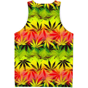 Hemp Leaf Reggae Pattern Print Men's Tank Top