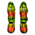 Hemp Leaf Reggae Pattern Print Muay Thai Shin Guards