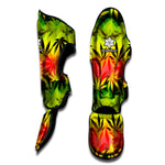 Hemp Leaf Reggae Pattern Print Muay Thai Shin Guard