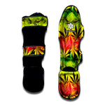 Hemp Leaf Reggae Pattern Print Muay Thai Shin Guard