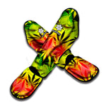 Hemp Leaf Reggae Pattern Print Muay Thai Shin Guard