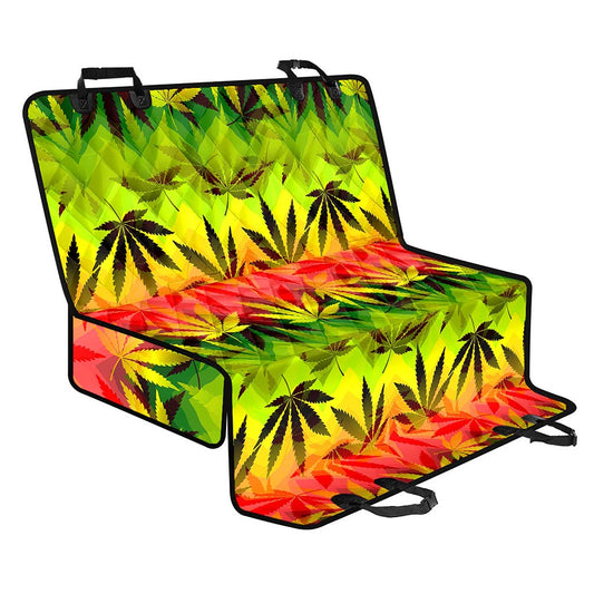 Hemp Leaf Reggae Pattern Print Pet Car Back Seat Cover