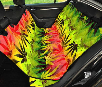 Hemp Leaf Reggae Pattern Print Pet Car Back Seat Cover