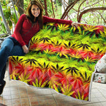 Hemp Leaf Reggae Pattern Print Quilt