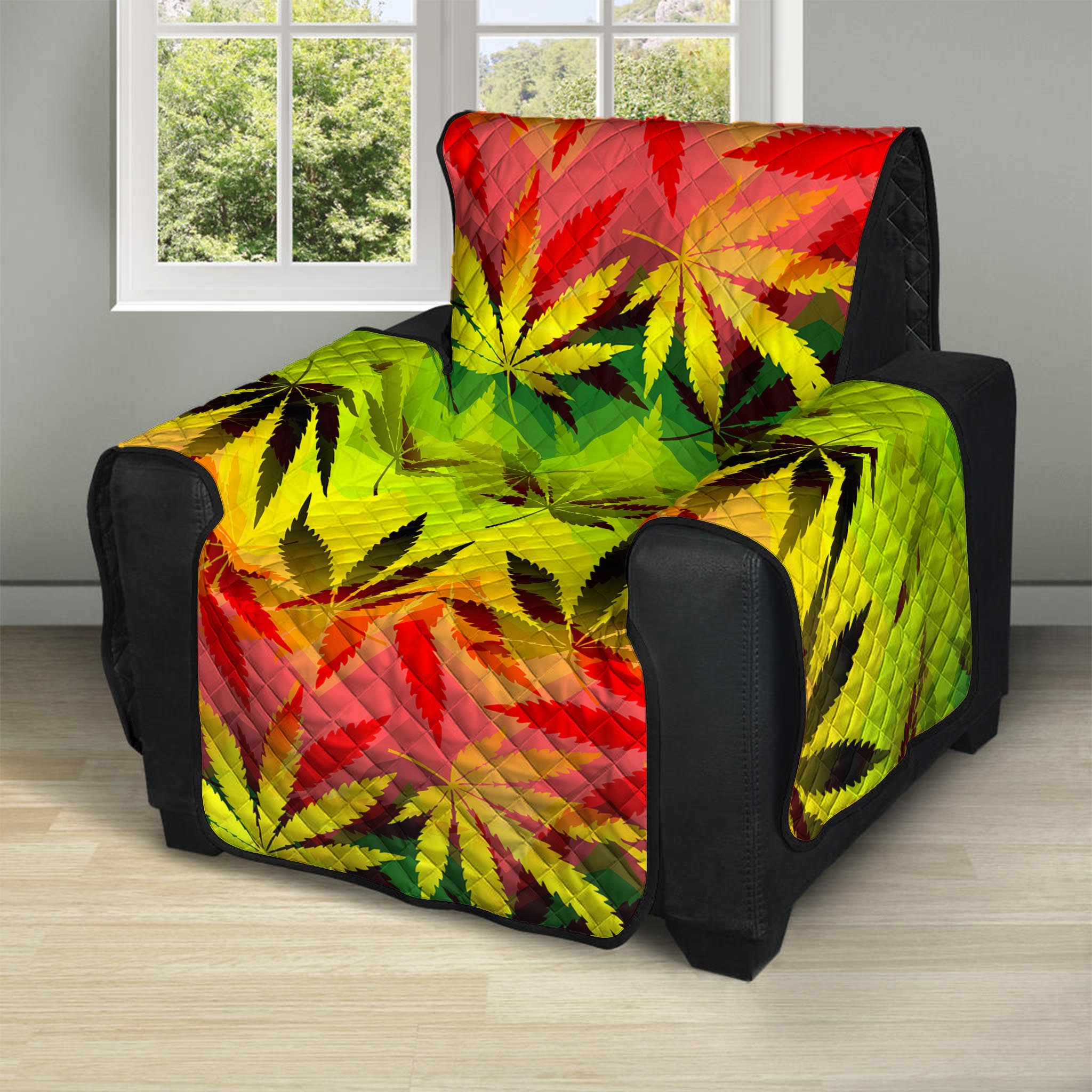 Hemp Leaf Reggae Pattern Print Recliner Protector