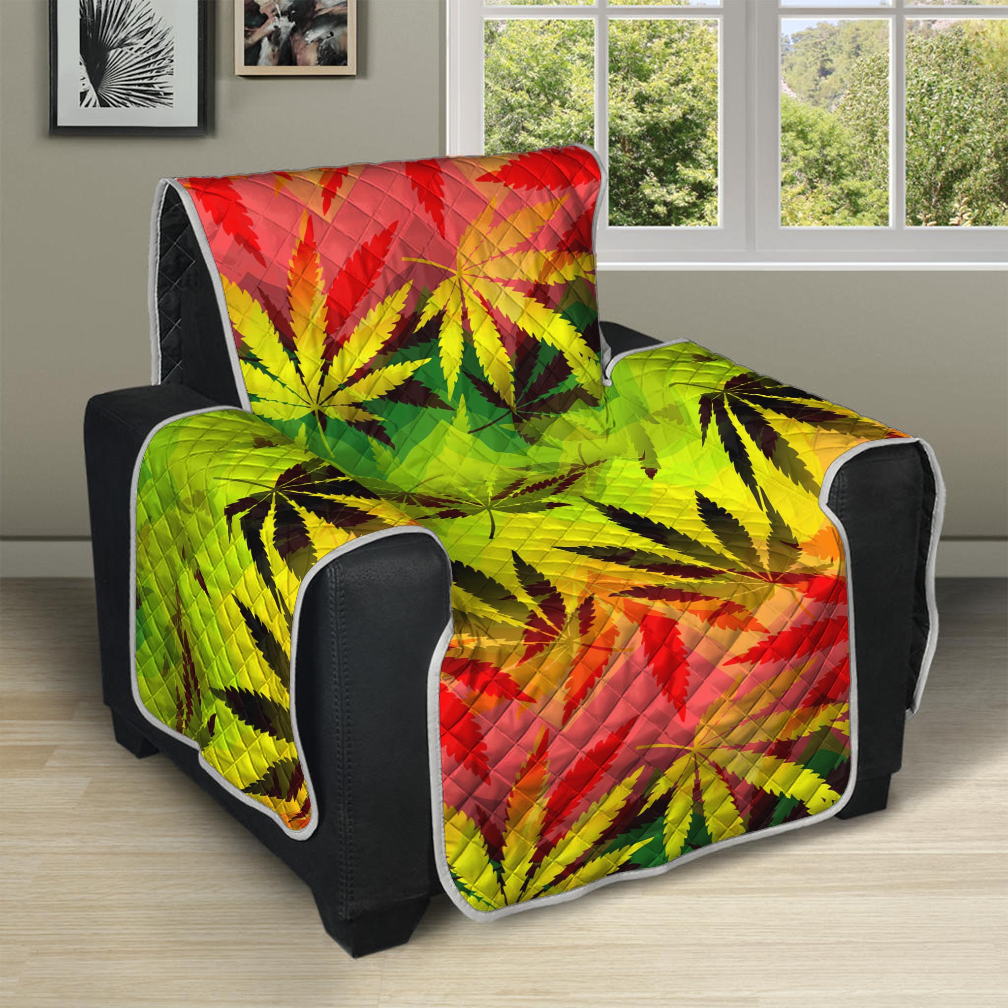 Hemp Leaf Reggae Pattern Print Recliner Protector