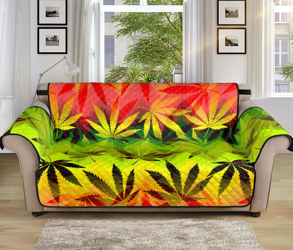 Hemp Leaf Reggae Pattern Print Sofa Protector