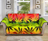 Hemp Leaf Reggae Pattern Print Sofa Protector