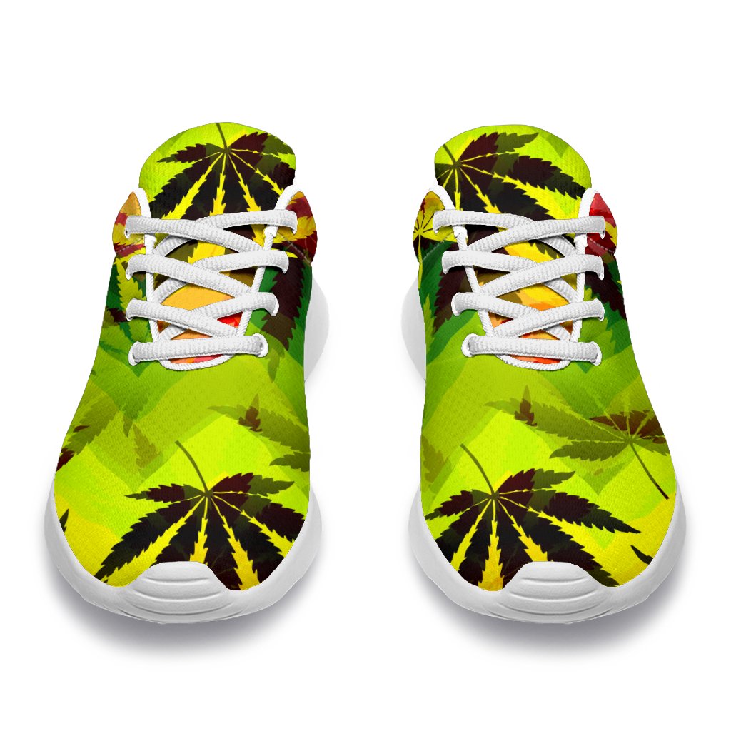 Hemp Leaf Reggae Pattern Print Sport Shoes GearFrost