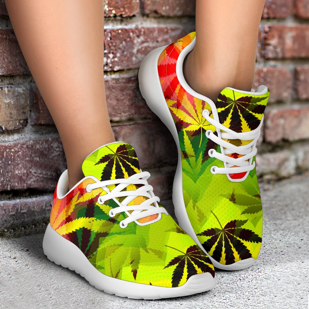 Hemp Leaf Reggae Pattern Print Sport Shoes GearFrost