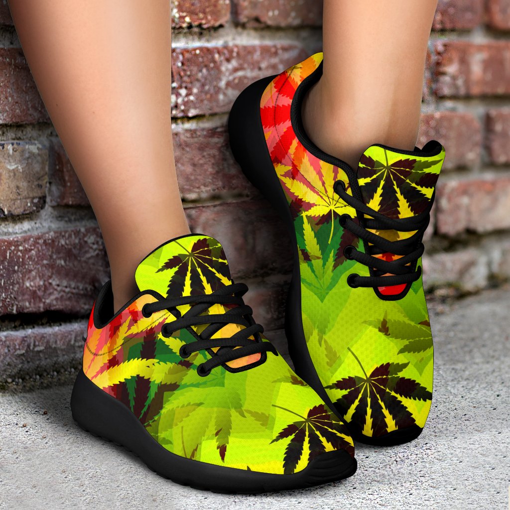 Hemp Leaf Reggae Pattern Print Sport Shoes GearFrost