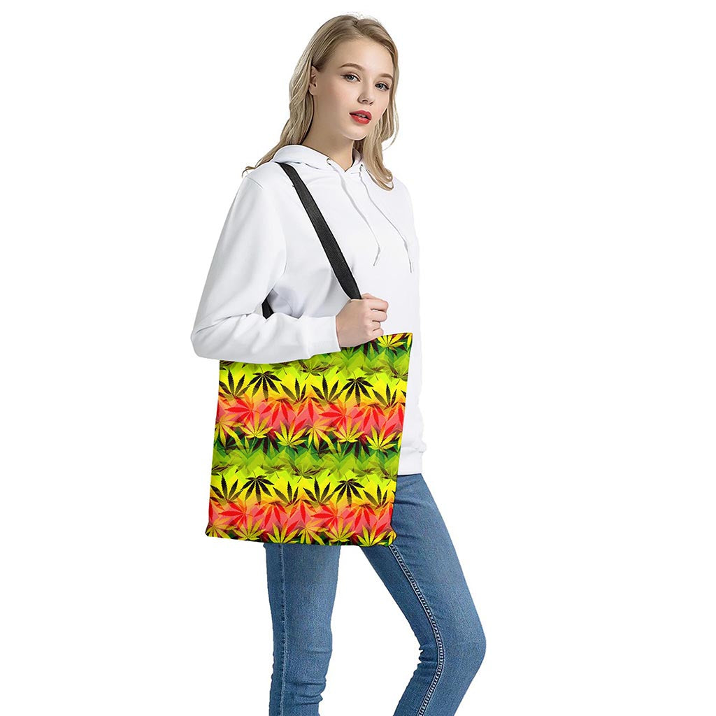 Hemp Leaf Reggae Pattern Print Tote Bag