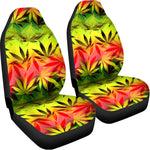 Hemp Leaf Reggae Pattern Print Universal Fit Car Seat Covers