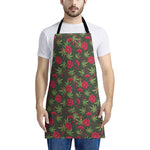 Hemp Leaves And Flowers Pattern Print Apron