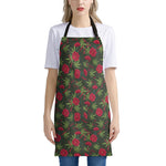 Hemp Leaves And Flowers Pattern Print Apron