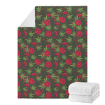 Hemp Leaves And Flowers Pattern Print Blanket