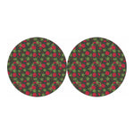 Hemp Leaves And Flowers Pattern Print Car Coasters