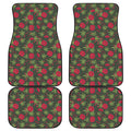 Hemp Leaves And Flowers Pattern Print Front and Back Car Floor Mats