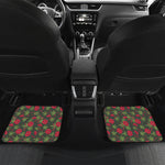 Hemp Leaves And Flowers Pattern Print Front and Back Car Floor Mats