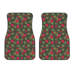 Hemp Leaves And Flowers Pattern Print Front Car Floor Mats