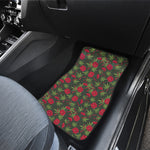 Hemp Leaves And Flowers Pattern Print Front Car Floor Mats