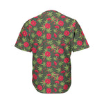 Hemp Leaves And Flowers Pattern Print Men's Baseball Jersey