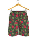 Hemp Leaves And Flowers Pattern Print Men's Shorts