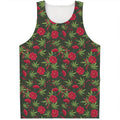 Hemp Leaves And Flowers Pattern Print Men's Tank Top