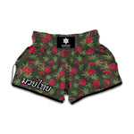 Hemp Leaves And Flowers Pattern Print Muay Thai Boxing Shorts