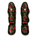 Hemp Leaves And Flowers Pattern Print Muay Thai Shin Guards
