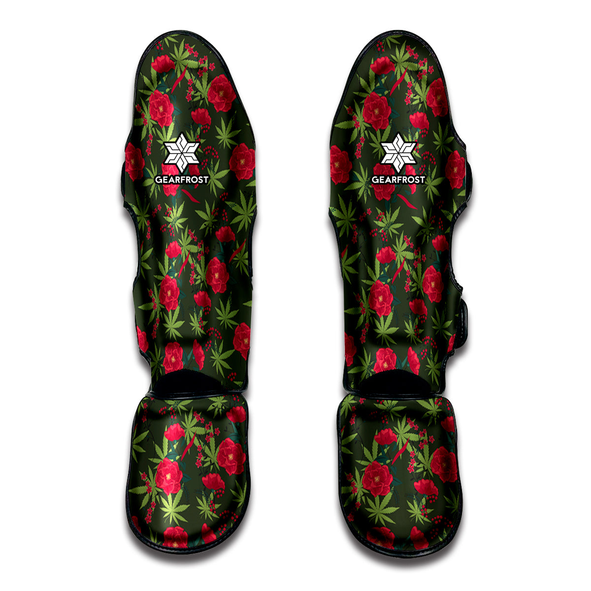 Hemp Leaves And Flowers Pattern Print Muay Thai Shin Guard