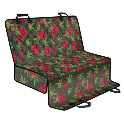 Hemp Leaves And Flowers Pattern Print Pet Car Back Seat Cover