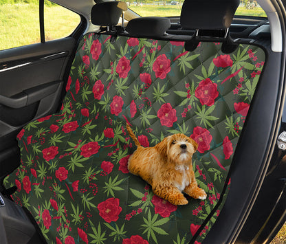 Hemp Leaves And Flowers Pattern Print Pet Car Back Seat Cover