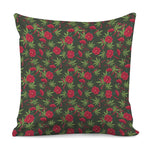 Hemp Leaves And Flowers Pattern Print Pillow Cover
