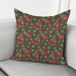 Hemp Leaves And Flowers Pattern Print Pillow Cover