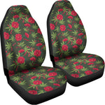Hemp Leaves And Flowers Pattern Print Universal Fit Car Seat Covers