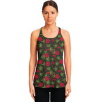 Hemp Leaves And Flowers Pattern Print Women's Racerback Tank Top